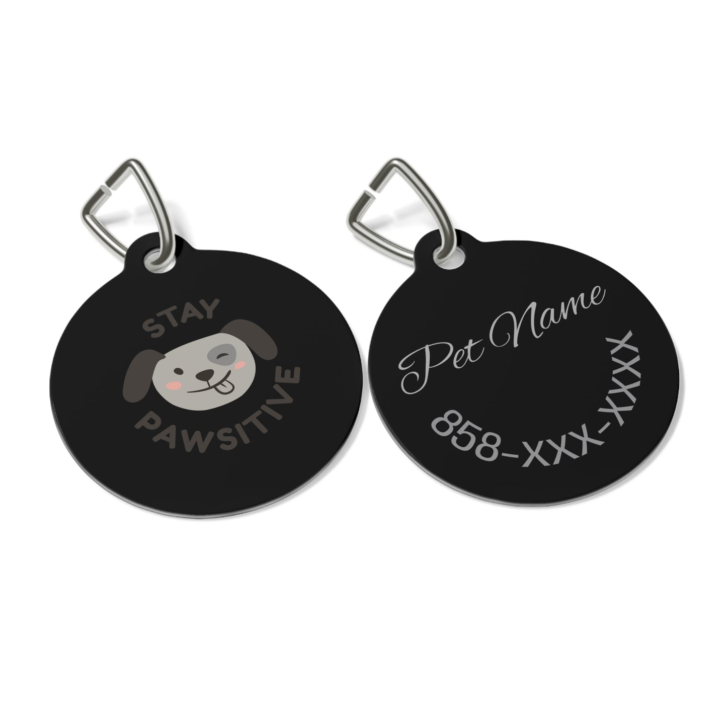 Stay Pawsitive Pet Tag, Personalized Dog Tag