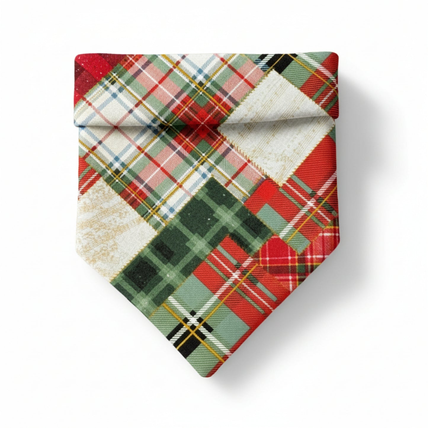 Cozy Patchwork Plaid Christmas Dog Bandana 🎄🐾