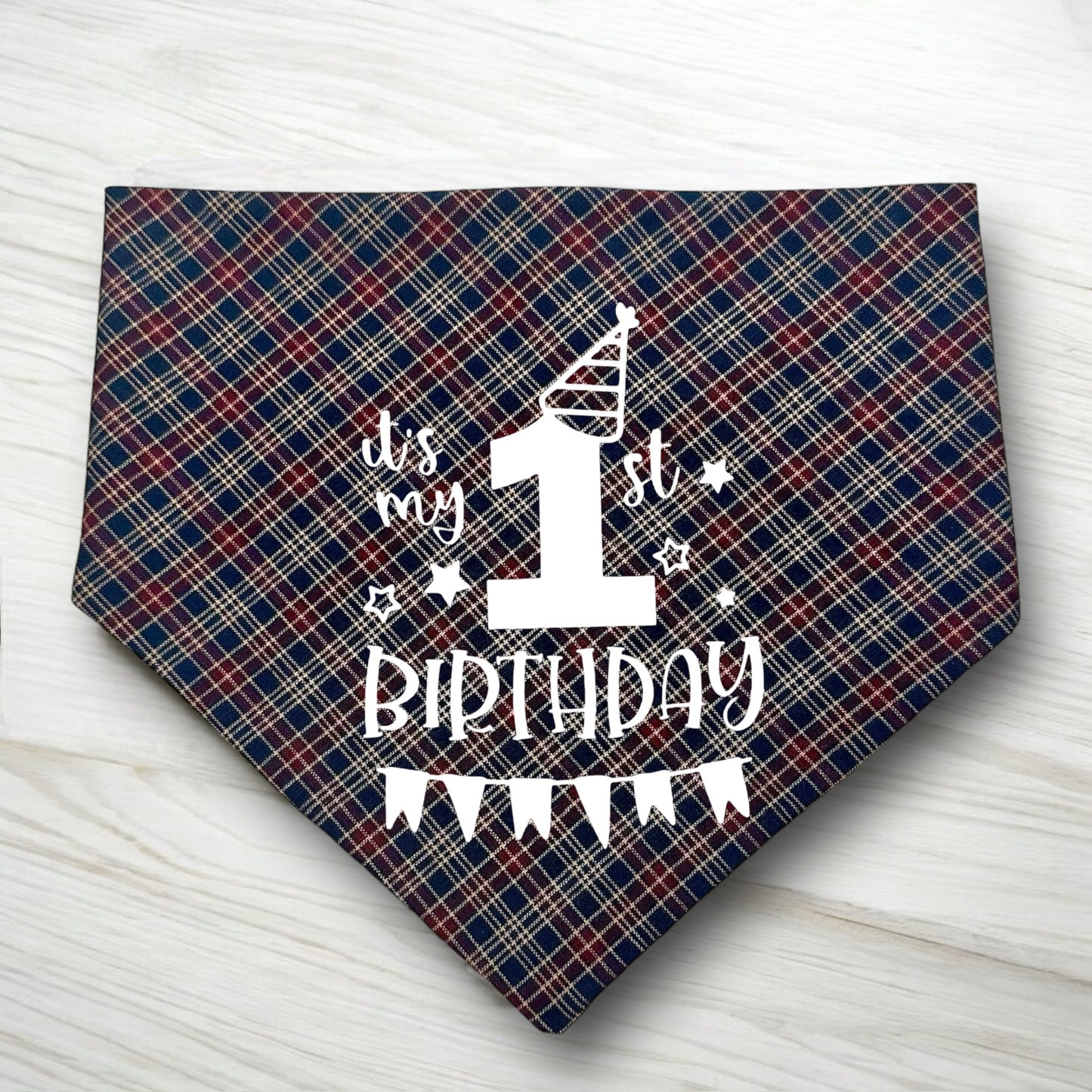 It's my 1st Birthday Reversible Dog Bandana