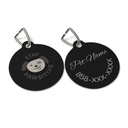 Stay Pawsitive Pet Tag, Personalized Dog Tag