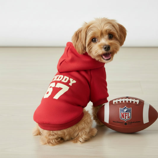 Custom Name & Number Dog Hoodie – (For Small Dogs) 🐾