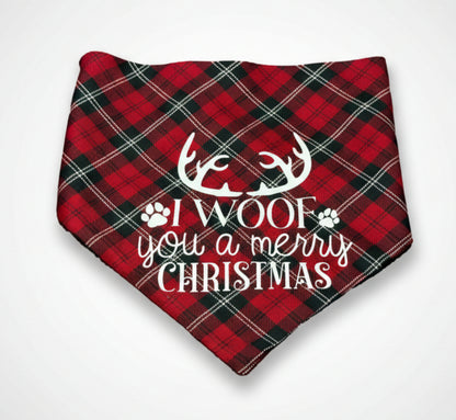 “I Woof You a Merry Christmas” Holiday Bandana 🐾✨