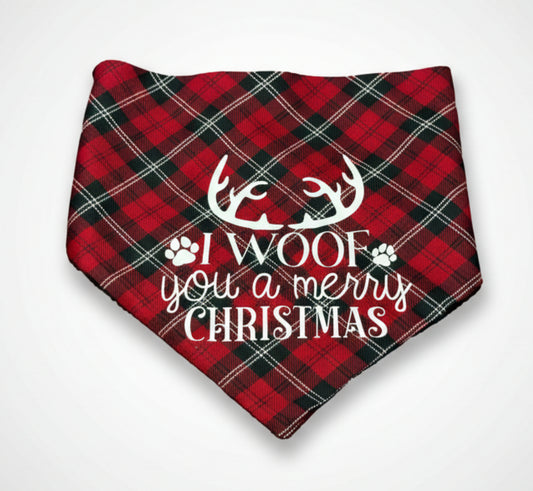 “I Woof You a Merry Christmas” Holiday Bandana 🐾✨