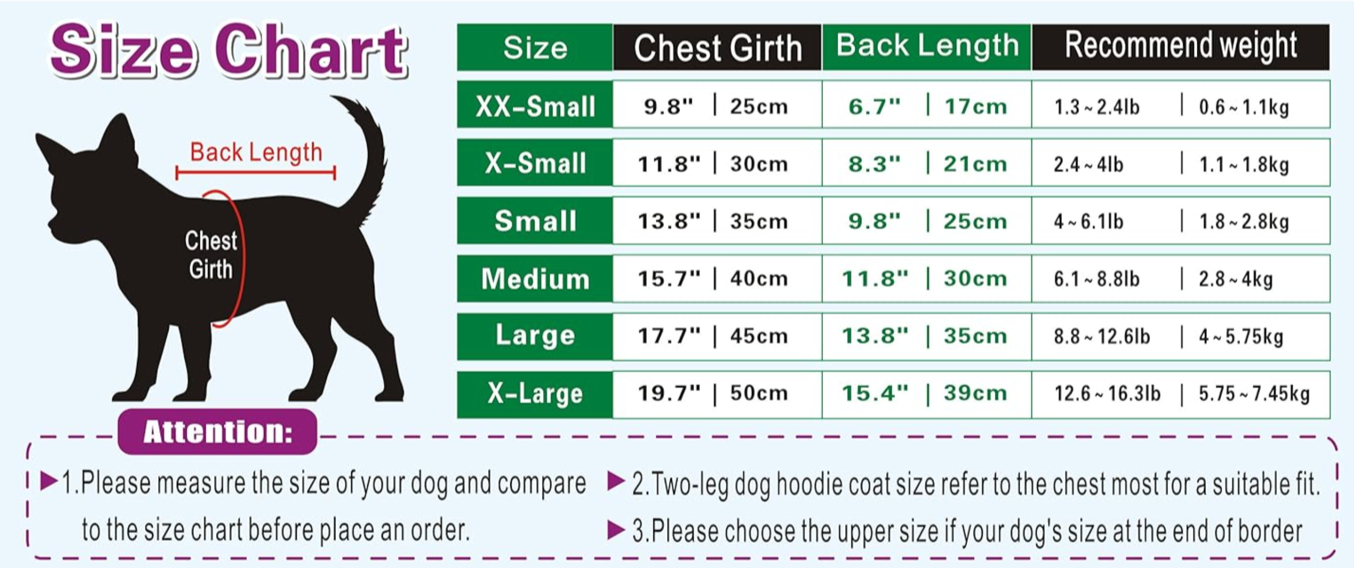 Dimensions Size Guide