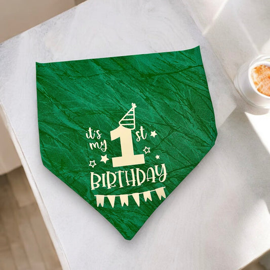 It's my 1st Birthday Reversible Dog Bandana