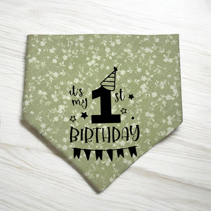 It's my 1st Birthday Reversible Dog Bandana