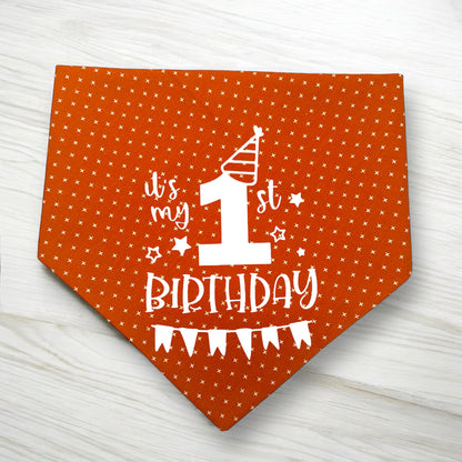 It's my 1st Birthday Reversible Dog Bandana