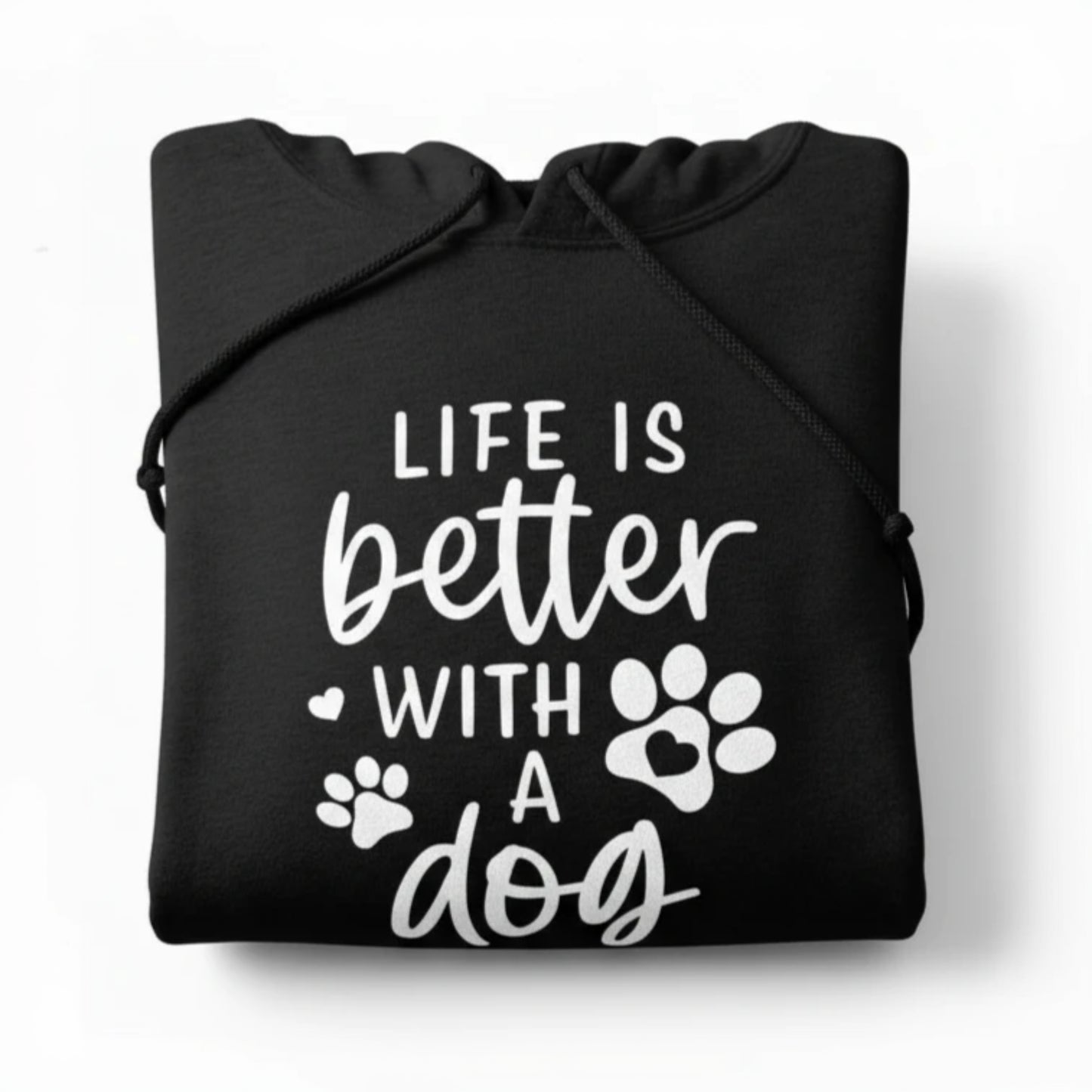 “Life Is Better With a Dog” Adult Fleece Hoodie