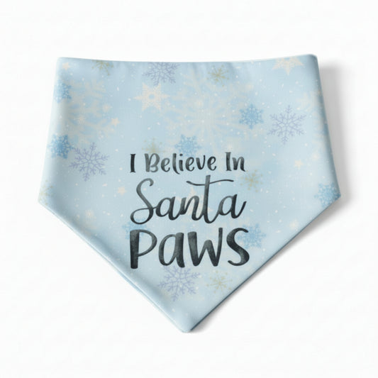 “I Believe in Santa Paws” Holiday Dog Bandana ❄️🐾