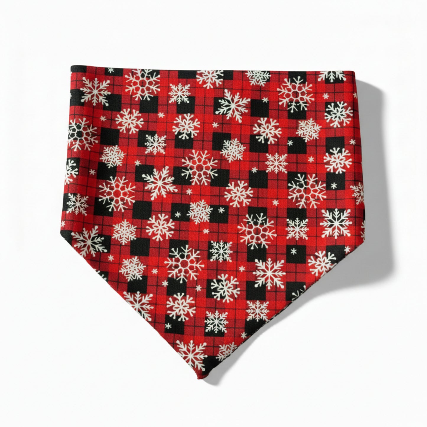 Snowflake Plaid Christmas Dog Bandana ❄️🐾