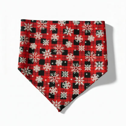 Snowflake Plaid Christmas Dog Bandana ❄️🐾