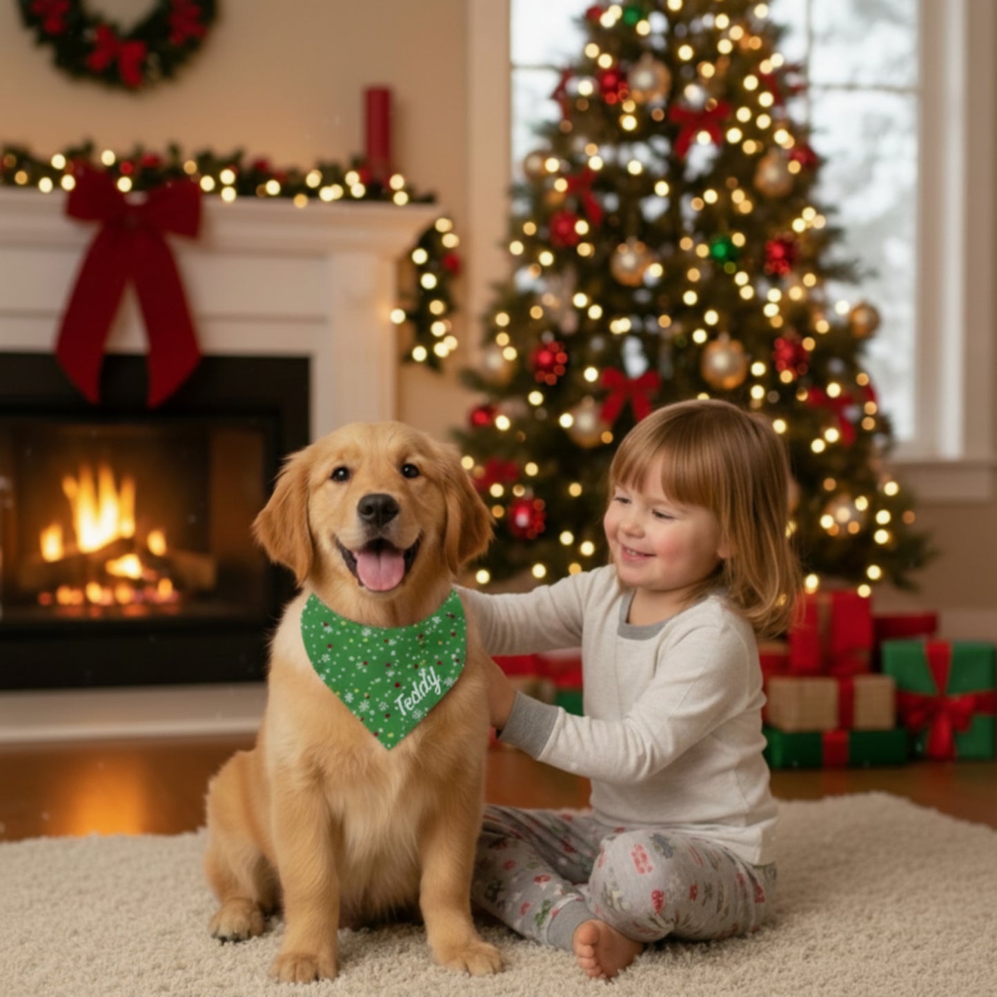 “Santa's Little Helper” Christmas Dog Bandana 🎄🐾